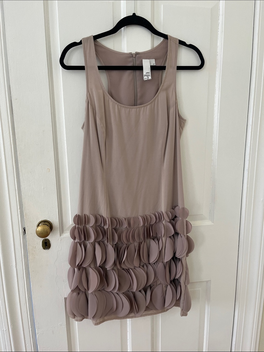 2B.Rych Brown A-Line Skirt with Cream Geometric Piping